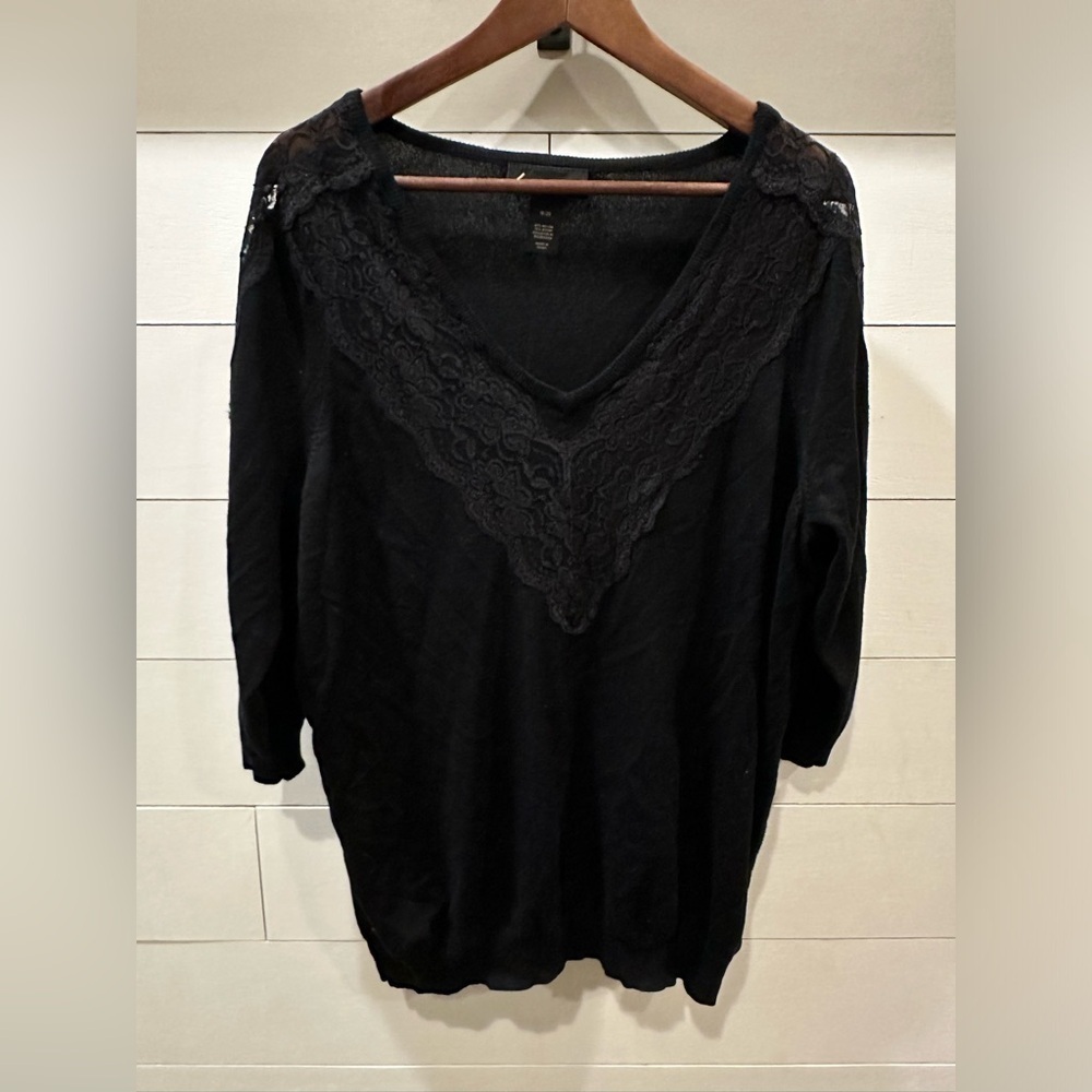 Lane Bryant Black with Lace Sweater - Size 18/20